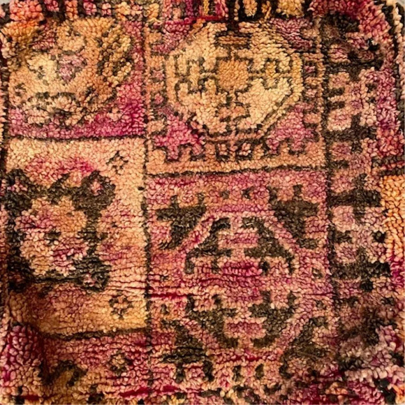 Vintage Moroccan Wool Pouf Floor Cushion Ottoman - Picture 4 of 4